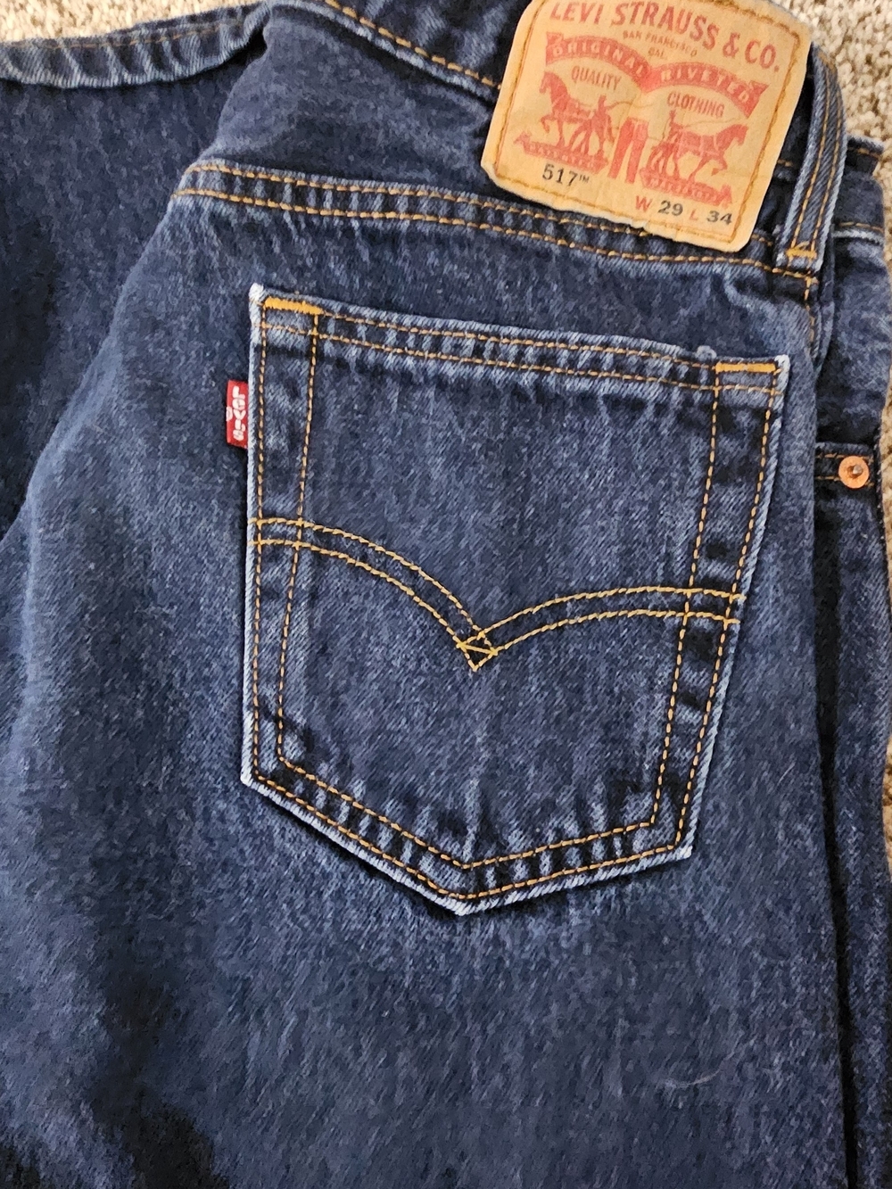 Levi's Dark Blue Straight Fit Men's Jeans - Picture 3 of 4